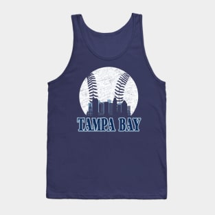 Vintage Tampa Bay Downtown City Skyline Baseball Gameday Tank Top